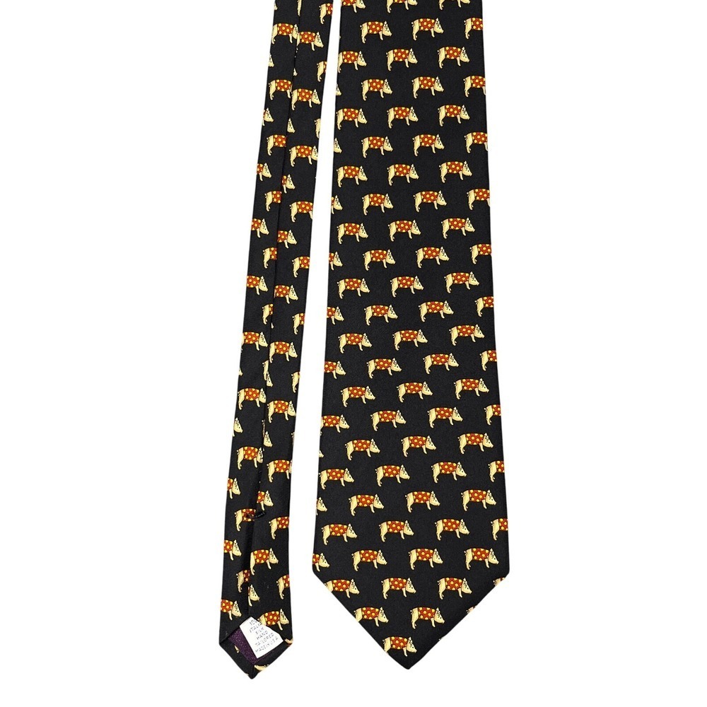 Paul Fredrick Italian Silk Tie 54" Vintage‎ 90s Animal Print Hand Tailored USA